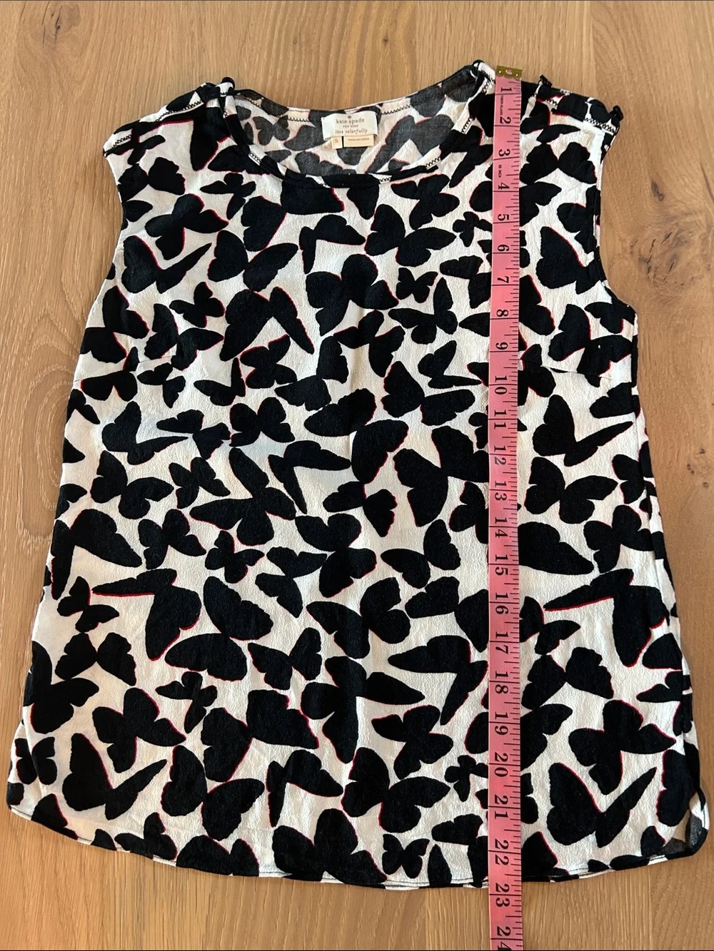 kate spade Butterfly Print Sleeveless Tank in Black and White